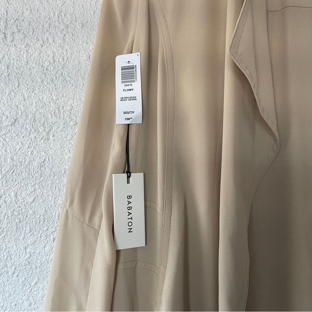 Aritzia Babaton Cream Trench Coat sierra beige  XXS NWT - Picture 10 of 12